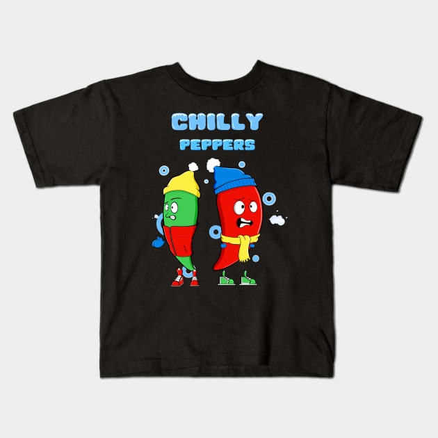 Chilly Peppers Kids T-Shirt by Art by Nabes